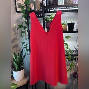 Theory Vivid Red V-Neck dress
